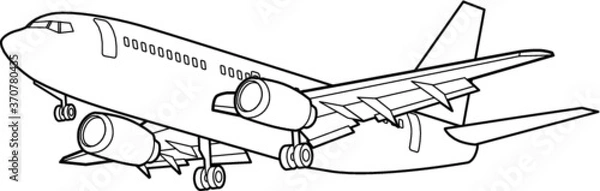 Obraz A line art vector illustration of an airplane