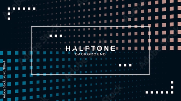 Fototapeta Halftone background with frame, vector design