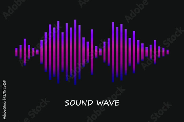 Fototapeta Equalizer wave. Vector illustration for background. 