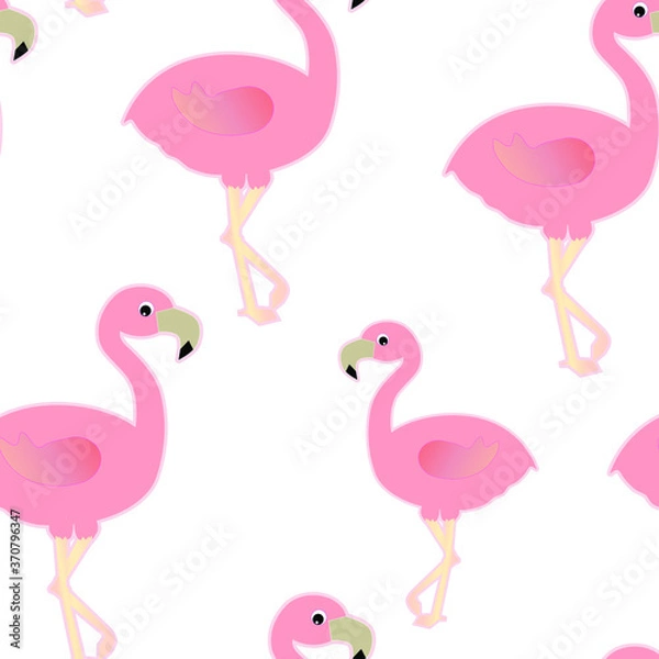 Obraz Vector seamless pattern. Flamingo vector illustrated. Background for textile and wallpaper.