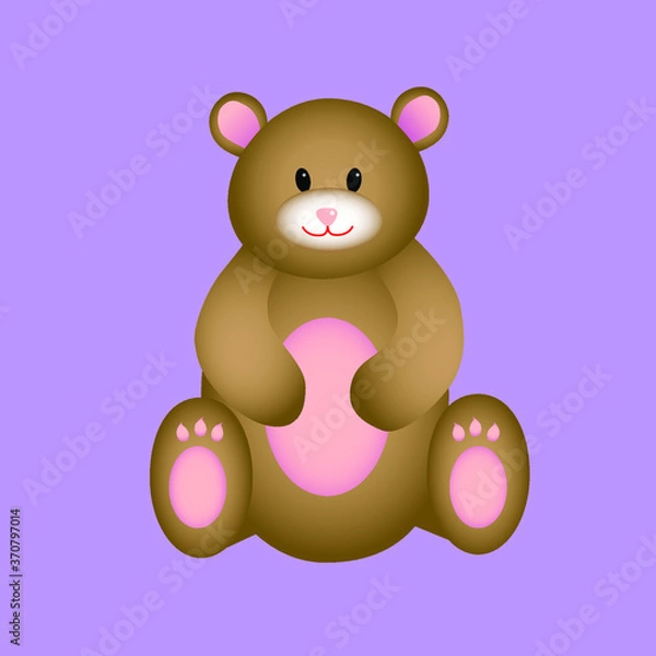 Obraz Cartoon vector bear. Sweet bruin illustration. Nice background