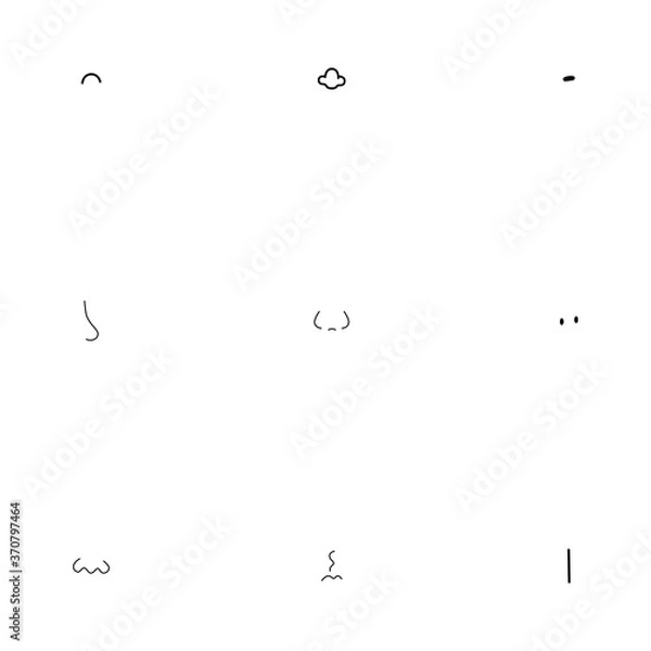 Obraz Linear nose set. Vector illustration. Each object is isolated
