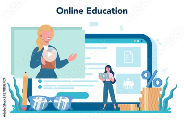 Fototapeta Businessman personal assistant online service or platform. Worker