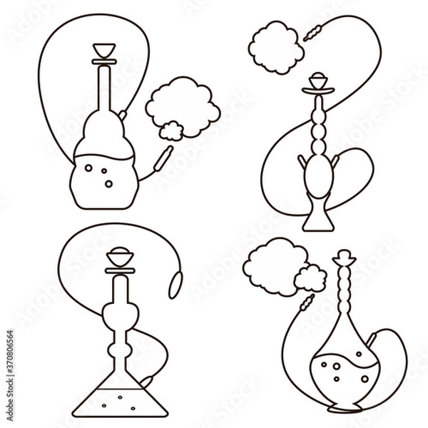 Fototapeta the set of hookas