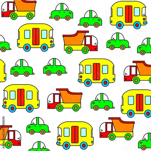 Fototapeta pattern with colorful cars