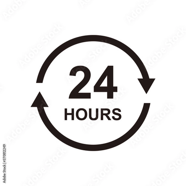 Obraz 24hours icon vector illustration sign