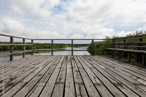 Obraz Empty Wooden Pier At Federsee