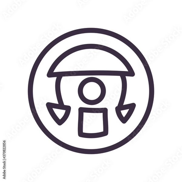 Fototapeta car rudder line style icon vector design