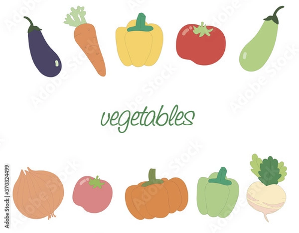 Obraz Vector illustration vegetables set. Organic foods.