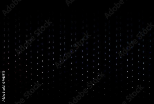 Fototapeta Dark Blue, Red vector background with Dollar.