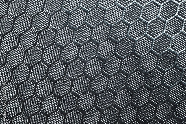 Fototapeta Fabric texture with hexagonal cells. textile background. woven material