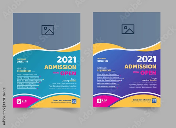 Obraz Creative style admission flyer template for school, college, university, coaching center vector design