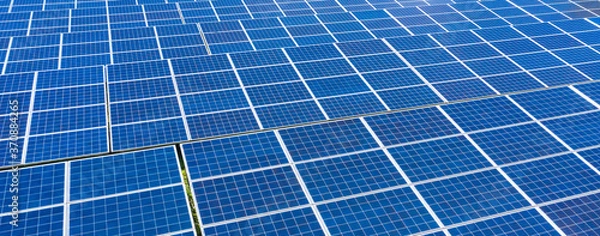 Fototapeta 太陽光発電・ソーラーパネル・ドローン空撮