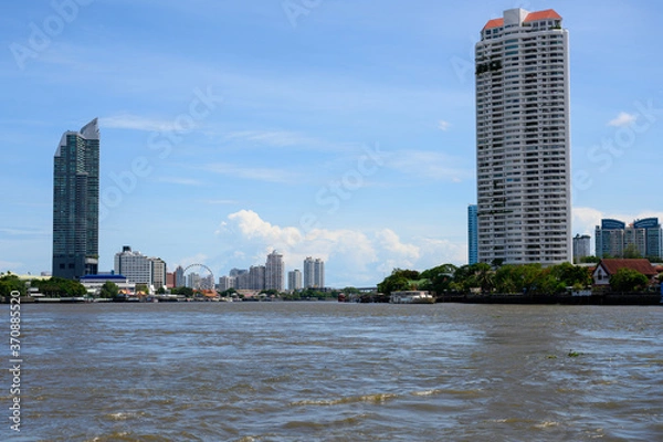 Obraz バンコク・ビル・観覧車・青空