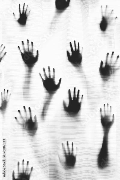 Obraz Many hand shadows on a cloth