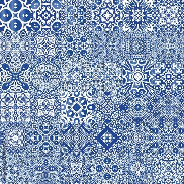 Obraz Decorative color ceramic azulejo tiles.