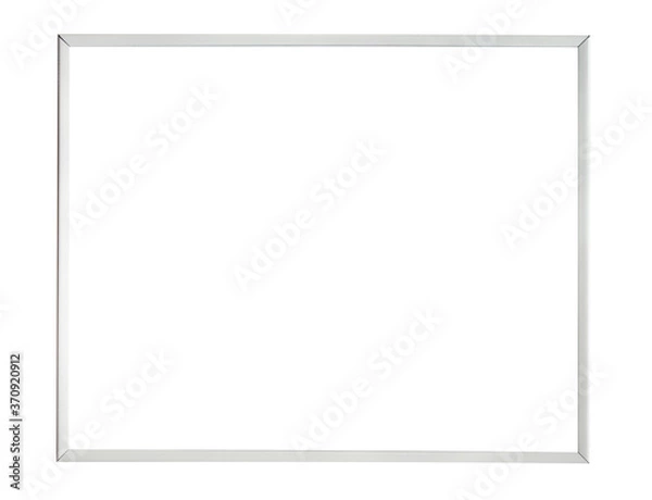 Fototapeta Thin white or gray, horizontal, classic frame for text, images, photos, images, text, isolated on a white background