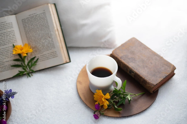 Obraz 洋書と休日カフェリラックスタイム