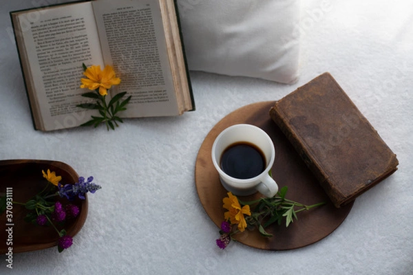 Obraz 洋書と休日カフェリラックスタイム