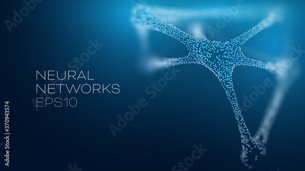 Obraz Neural network vector illustration. Futuristic artificial intelligence background