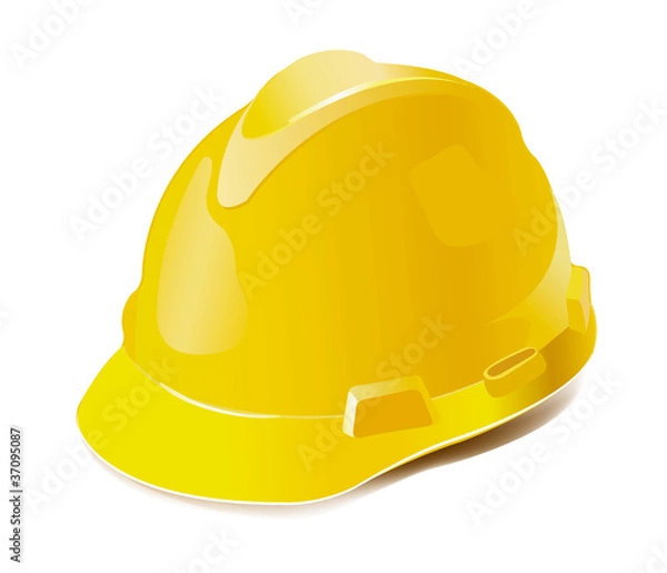 Obraz Yellow hard hat isolated on white
