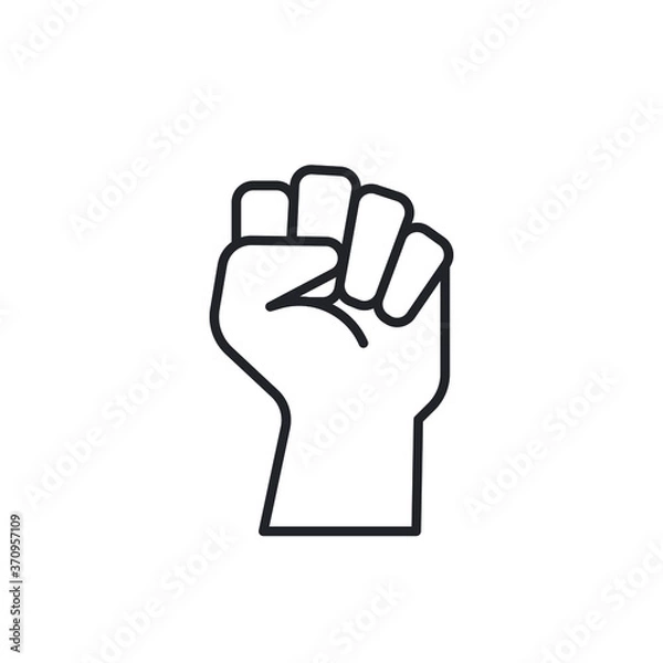 Obraz Fist vecor icon. Simple flat black and white illustration.
