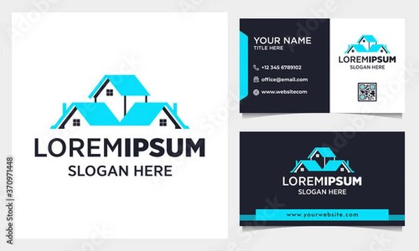 Fototapeta Real estate Logo Design with business card Template
