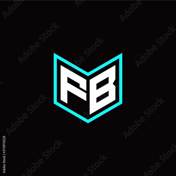 Fototapeta initial F B letter with book style logo template vector