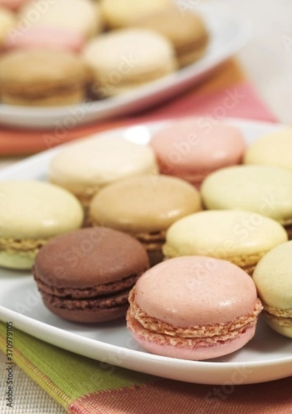 Fototapeta Plate with Macaroons