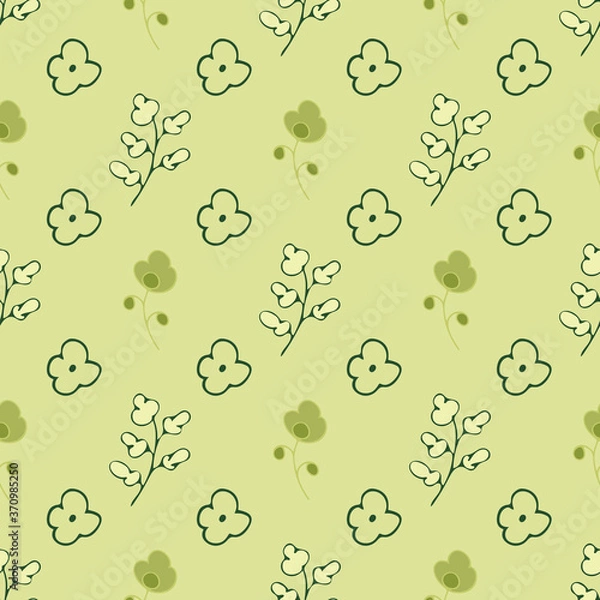 Fototapeta seamless pattern with green leaves