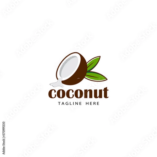 Obraz coconut logo template design vector