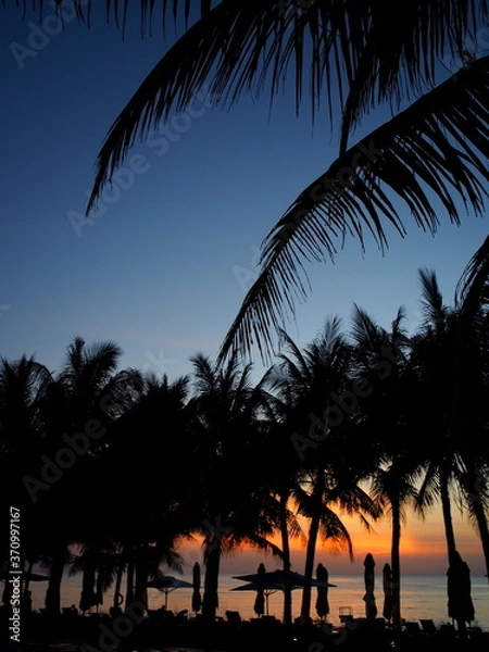 Obraz 南国リゾート　夕陽　夕焼け