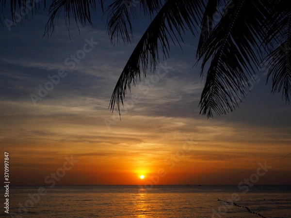 Obraz 南国リゾート　夕陽　夕焼け