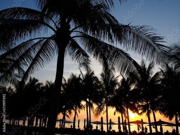 Obraz 南国リゾート　夕陽　夕焼け