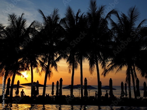 Obraz 南国リゾート　夕陽　夕焼け