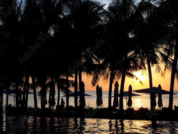 Obraz 南国リゾート　夕陽　夕焼け