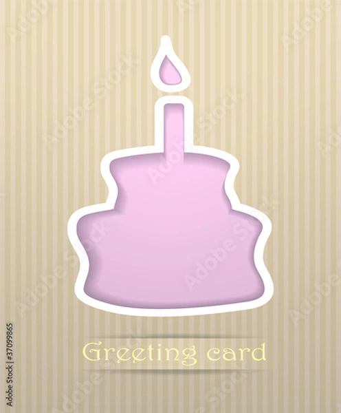 Obraz Cake postcard vector illustration