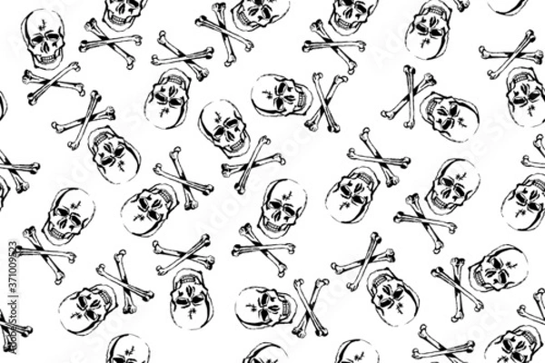 Obraz seamless pattern with skulls and crossbones