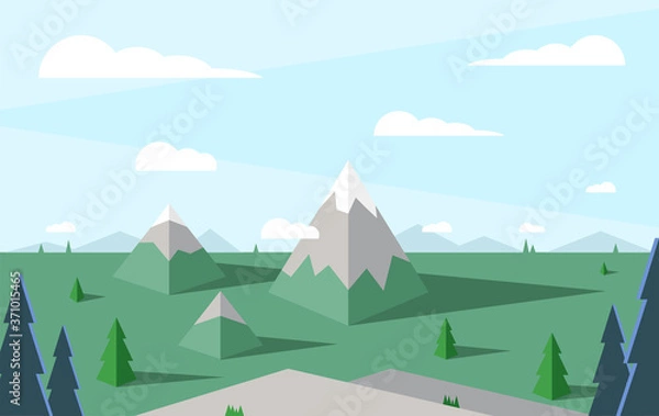 Fototapeta Vector image of a mountain landscape