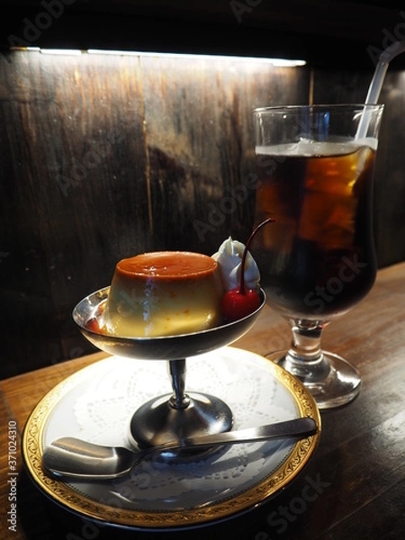 Fototapeta プリンとアイスコーヒー