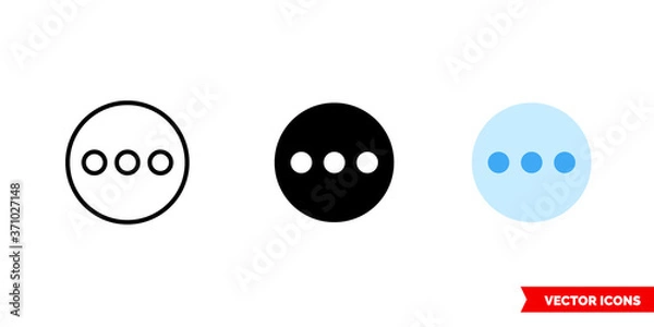 Fototapeta More icon of 3 types color, black and white, outline. Isolated vector sign symbol.