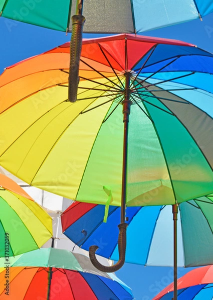 Fototapeta Background of colorful umbrellas