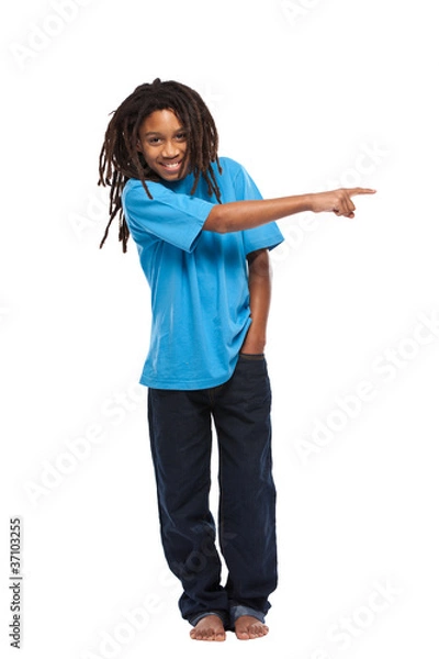 Obraz young rasta kid pointing