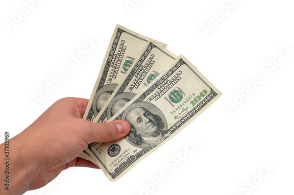 Fototapeta Dollars in hand