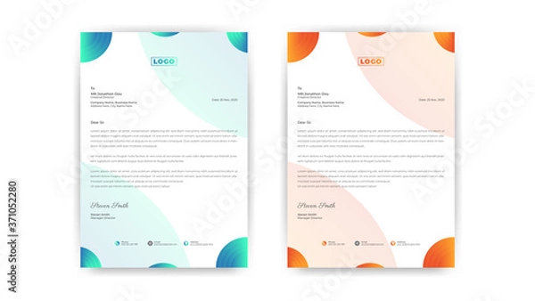 Fototapeta Simple creative modern business style letterhead templates design. Letterhead design for your project, Vector design illustration. 