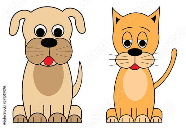 Obraz Dog and Cat Vector illustration