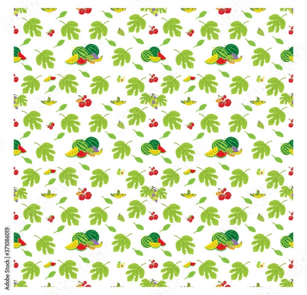 Obraz Seamless Pattern with Fruits as Object