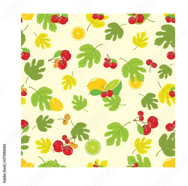 Obraz Seamless Pattern with Fruits as Object