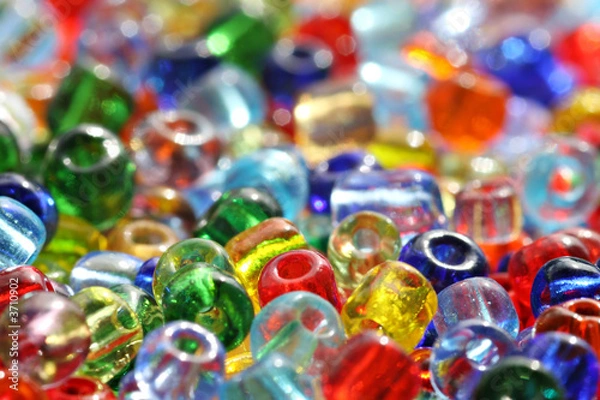 Fototapeta Colorful beads with selective focus on the one in the front