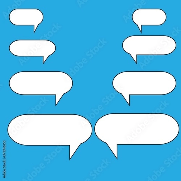 Fototapeta Message bubbles chat vector icons. Vector deign template of message bubbles chat boxes